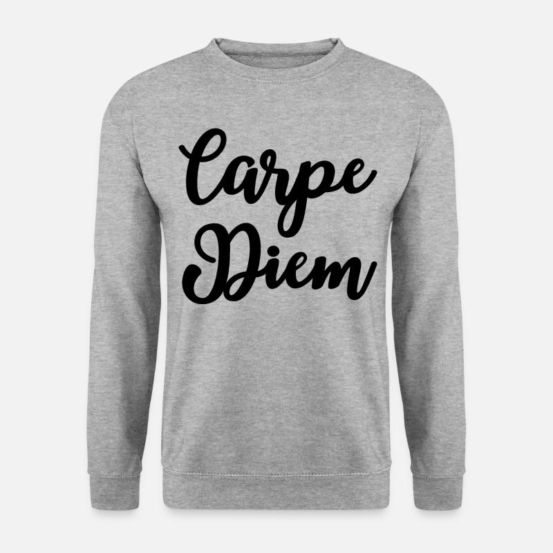 Carpe Diem Latein Nutze den Tag - Unisex Pullover - Weißgrau meliert