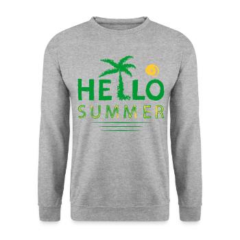 Hallo Sommer - Unisex Pullover - Weißgrau meliert - Vorne - Alina (178cm) & Michal (187cm)