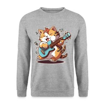 Feline Fretwork - Unisex Sweatshirt - salt & pepper - Front - Alina (178cm) & Michal (187cm)