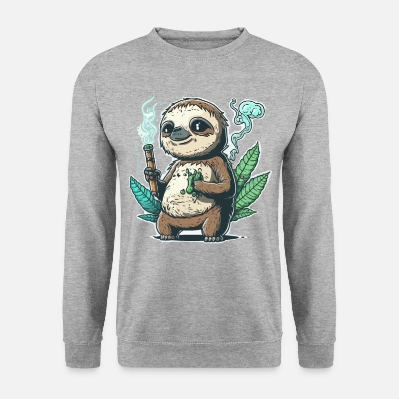 Faultier-Modus - Unisex Pullover - Weißgrau meliert