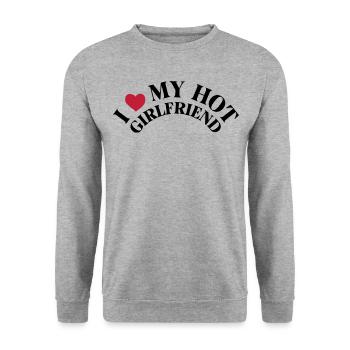 I Love My Hot Girlfriend, I Heart My Girlfriend - Unisex Sweatshirt - salt & pepper - Front - Alina (178cm) & Michal (187cm)