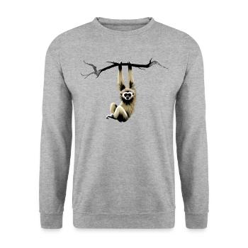 Gibbon - Unisex Pullover - Weißgrau meliert - Vorne - Alina (178cm) & Michal (187cm)
