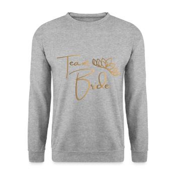 Team Bride - Bachelor Party - Unisex Sweatshirt - salt & pepper - Front - Alina (178cm) & Michal (187cm)