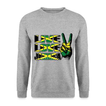 Jamaika Jamaica - Unisex Pullover - Weißgrau meliert - Vorne - Alina (178cm) & Michal (187cm)