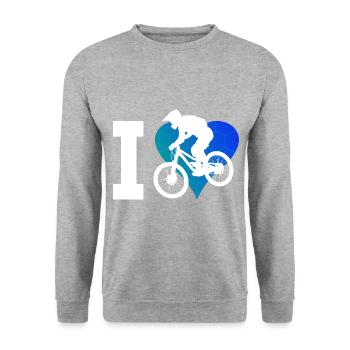 Cycling Cycling Women MTB Men Cyclists - Unisex Sweatshirt - salt & pepper - Front - Alina (178cm) & Michal (187cm)