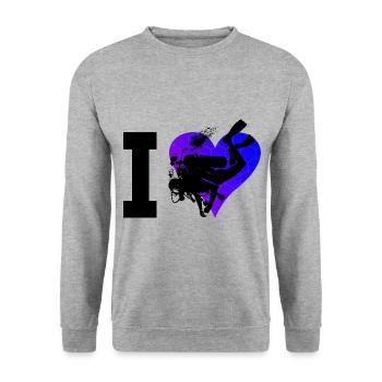 Plongée Libre Plongée Plongée Plongée Scuba Diver - Sweat-shirt Unisexe - gris chiné - Devant - Alina (178cm) & Michal (187cm)