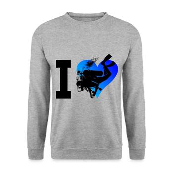 Scuba Diver Diving Diver Ladies Scuba Diver - Unisex Sweatshirt - salt & pepper - Front - Alina (178cm) & Michal (187cm)