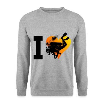Plongée Libre Plongée Plongeur Plongeur Plongée - Sweat-shirt Unisexe - gris chiné - Devant - Alina (178cm) & Michal (187cm)