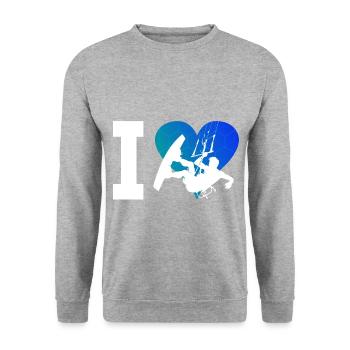 Kitesurf Kitesurf Homme Kitesurf Cerf-volant Femme - Sweat-shirt Unisexe - gris chiné - Devant - Alina (178cm) & Michal (187cm)