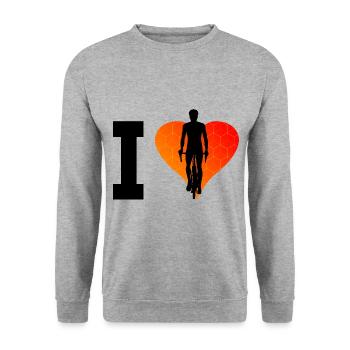 Mtb Women Cycling Bicycle Cyclist Bike - Unisex Sweatshirt - salt & pepper - Front - Alina (178cm) & Michal (187cm)
