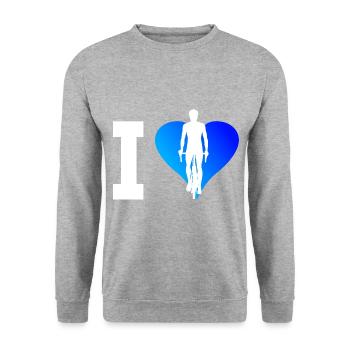 Bicycle Men Cycling Cycling Mtb - Unisex Sweatshirt - salt & pepper - Front - Alina (178cm) & Michal (187cm)
