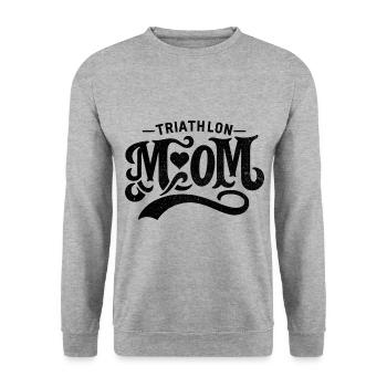 Triathlon Mama Schwimmen Rad Laufen Triathletin Mutter - Unisex Pullover - Weißgrau meliert - Vorne - Alina (178cm) & Michal (187cm)