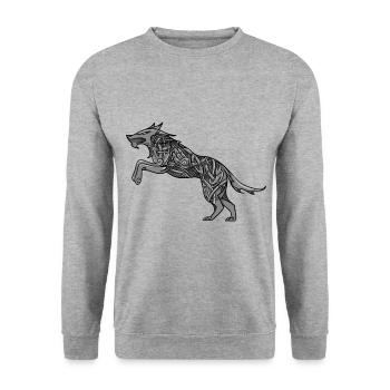 Wolf Runen Noeud Celtique Ornament Tattoo - Sweat-shirt Unisexe - gris chiné - Devant - Alina (178cm) & Michal (187cm)