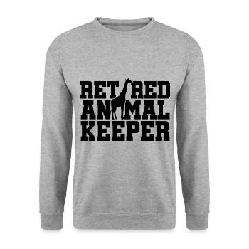 Retired Animal Keeper Animal Lover Zoologist Zoo K - Unisex Pullover - Weißgrau meliert - Vorne - Alina (178cm) & Michal (187cm)
