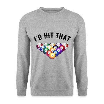 Id Hit That Billard Player Pool Billard Snooker Po - Unisex Sweatshirt - salt & pepper - Front - Alina (178cm) & Michal (187cm)