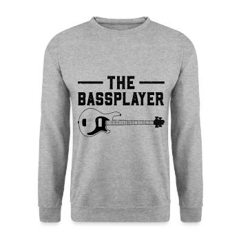 The Bass Player Guitar Player Guitar Musician Rock - Unisex Pullover - Weißgrau meliert - Vorne - Alina (178cm) & Michal (187cm)