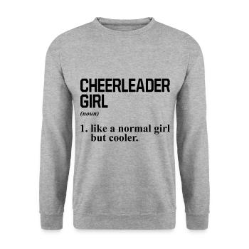 Cheerleading Girl Noun Defintion Cheerleader Cheer - Unisex Pullover - Weißgrau meliert - Vorne - Alina (178cm) & Michal (187cm)