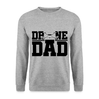 Drone Dad Graphic Drone Flying Quadcopter Pilot RC - Unisex Sweatshirt - salt & pepper - Front - Alina (178cm) & Michal (187cm)
