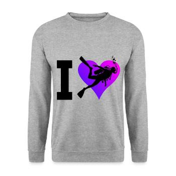 Taucher Diver Scuba Diver Scuba Tauchen - Unisex Pullover - Weißgrau meliert - Vorne - Alina (178cm) & Michal (187cm)