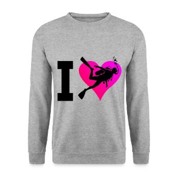 Plongée sous-marine Tauchen Plongée Tauchen - Sweat-shirt Unisexe - gris chiné - Devant - Alina (178cm) & Michal (187cm)