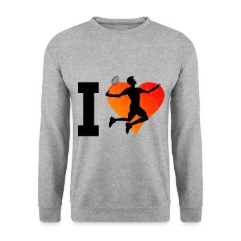 Squash Men's Badminton Players Badminton Badminton - Unisex Sweatshirt - salt & pepper - Front - Alina (178cm) & Michal (187cm)