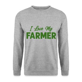 Ich liebe meine Farmer Funny Farming - Unisex Pullover - Weißgrau meliert - Vorne - Alina (178cm) & Michal (187cm)