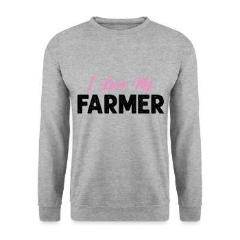 Ich liebe meine Farmer Funny Farming - Unisex Pullover - Weißgrau meliert - Vorne - Alina (178cm) & Michal (187cm)