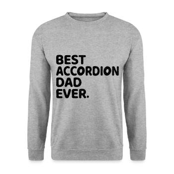 Bester Akkordeon-Vater aller Zeiten Akkordeons Akkordeonist Mu - Unisex Pullover - Weißgrau meliert - Vorne - Alina (178cm) & Michal (187cm)