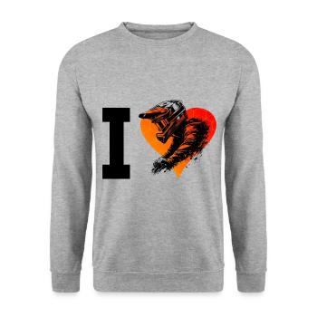 Cycling Men's MTB Mountain Bike Cyclists - Unisex Sweatshirt - salt & pepper - Front - Alina (178cm) & Michal (187cm)