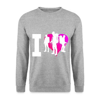 Bloc Grimpeur Escalade Femmes Hommes Escalade - Sweat-shirt Unisexe - gris chiné - Devant - Alina (178cm) & Michal (187cm)