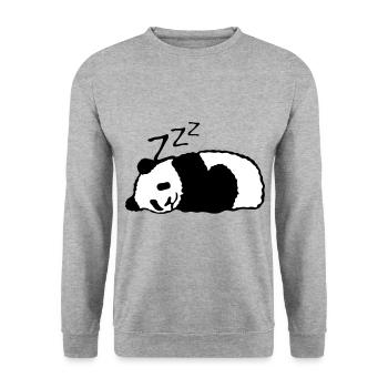 panda dort sieste dormir - Sweat-shirt Unisexe - gris chiné - Devant - Alina (178cm) & Michal (187cm)