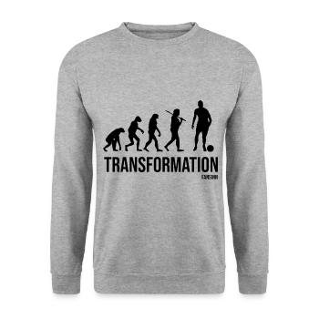 Soccer - Unisex Sweatshirt - salt & pepper - Front - Alina (178cm) & Michal (187cm)