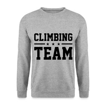 Climbing Team Climbing Bouldering Rock Climber Mou - Unisex Pullover - Weißgrau meliert - Vorne - Alina (178cm) & Michal (187cm)