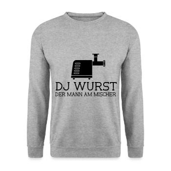 Dj wurst der mann am mischer Metzger - Unisex Pullover - Weißgrau meliert - Vorne - Alina (178cm) & Michal (187cm)