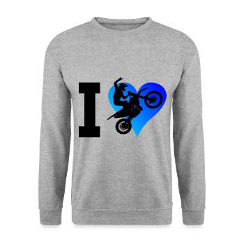 Dirt Bike Motocross Women's Dirt Biker Dirt Bike - Unisex Sweatshirt - salt & pepper - Front - Alina (178cm) & Michal (187cm)