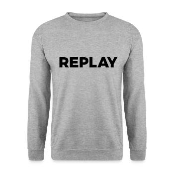 REPLAY - Unisex Sweatshirt - salt & pepper - Front - Alina (178cm) & Michal (187cm)