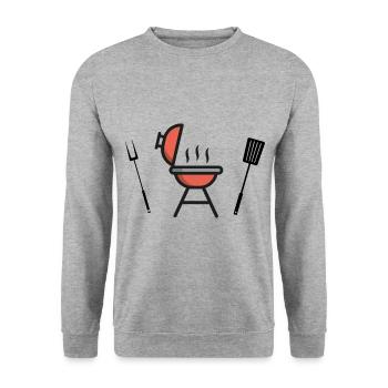 Grill Barbecue Season Icon - Unisex Sweatshirt - salt & pepper - Front - Alina (178cm) & Michal (187cm)