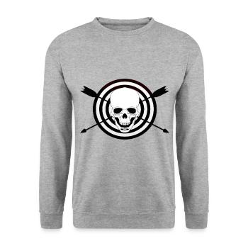 Archery Archer Archer Shirt - Unisex Sweatshirt - salt & pepper - Front - Alina (178cm) & Michal (187cm)