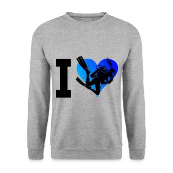 Plongée Libre Plongée Plongeur Plongée Plongeuse - Sweat-shirt Unisexe - gris chiné - Devant - Alina (178cm) & Michal (187cm)