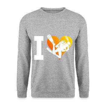 Taucher Scuba Taucher Diving Scuba Tauchen - Unisex Pullover - Weißgrau meliert - Vorne - Alina (178cm) & Michal (187cm)