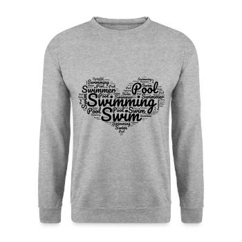 Nageur Coeur Natation Sports nautiques Piscine - Sweat-shirt Unisexe - gris chiné - Devant - Alina (178cm) & Michal (187cm)