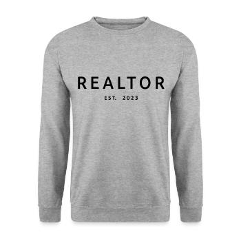 Realtor Est. 2023 Graduation Real Estate Student - Unisex Sweatshirt - salt & pepper - Front - Alina (178cm) & Michal (187cm)