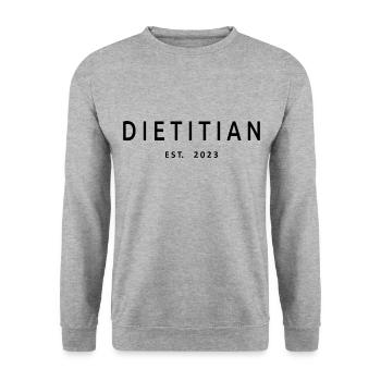 Diététiste Est. 2023 Étudiant diététiste diplômé - Sweat-shirt Unisexe - gris chiné - Devant - Alina (178cm) & Michal (187cm)