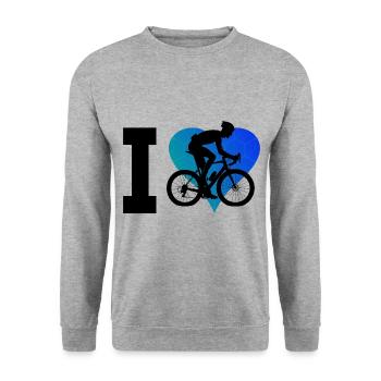 Rennrad Damen Rennradfahren Rennradfahrer - Unisex Pullover - Weißgrau meliert - Vorne - Alina (178cm) & Michal (187cm)