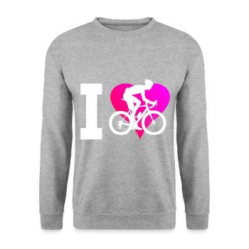 Vélo de route Vélo de route Cycliste sur route pour femme Cycliste sur route - Sweat-shirt Unisexe - gris chiné - Devant - Alina (178cm) & Michal (187cm)