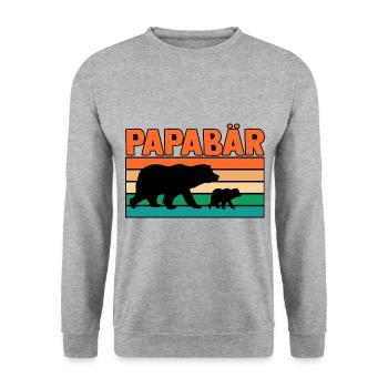 Papa Père - Sweat-shirt Unisexe - gris chiné - Devant - Alina (178cm) & Michal (187cm)