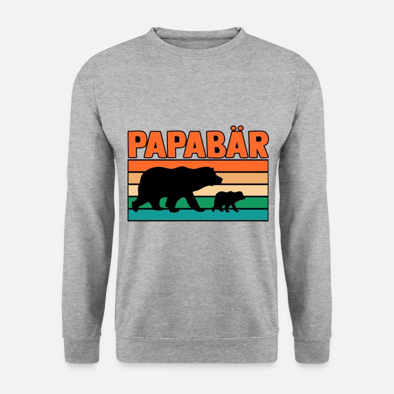 Papa Vater - Unisex Pullover - Weißgrau meliert