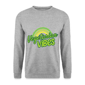 Légume Végétarien Végétalien Vintage I Cadeau - Sweat-shirt Unisexe - gris chiné - Devant - Alina (178cm) & Michal (187cm)