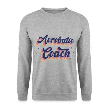 Retro Graphic Gymnast Gymnastics Acrobat Acrobatic - Unisex Pullover - Weißgrau meliert - Vorne - Alina (178cm) & Michal (187cm)