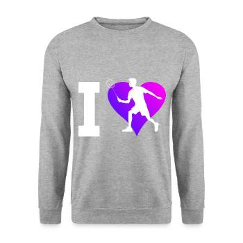Women Men Badminton Players Badminton Badminton - Unisex Sweatshirt - salt & pepper - Front - Alina (178cm) & Michal (187cm)